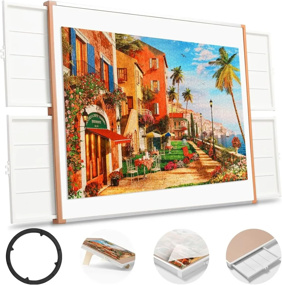 ⏰Last Day Sale $19⏰ Rotating Puzzle Board with Drawers and Cover,Tilt&Lazy Susan - Image 5