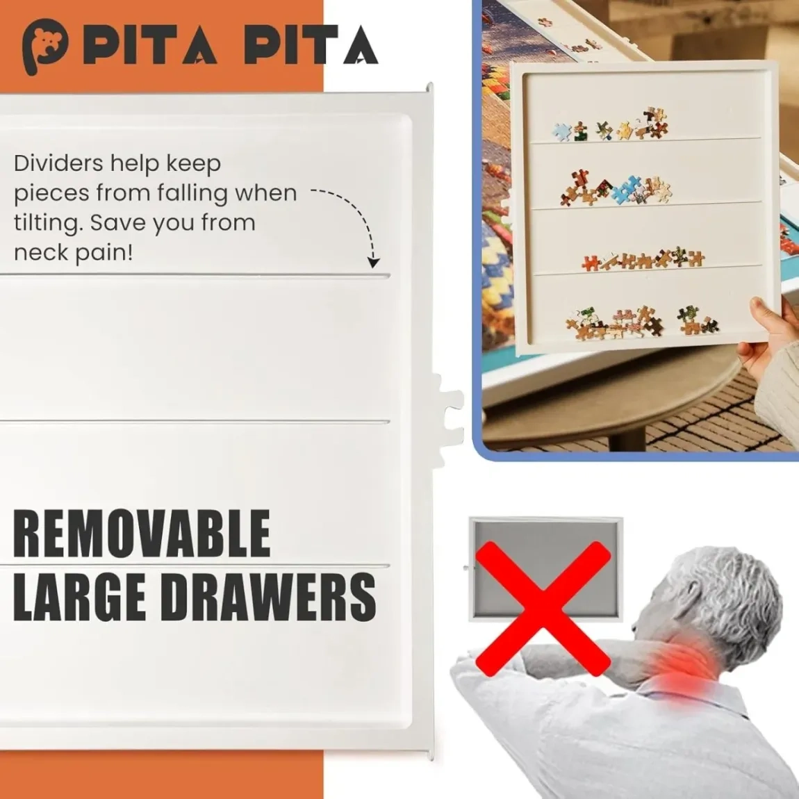 ⏰Last Day Sale $19⏰ Rotating Puzzle Board with Drawers and Cover,Tilt&Lazy Susan - Image 9