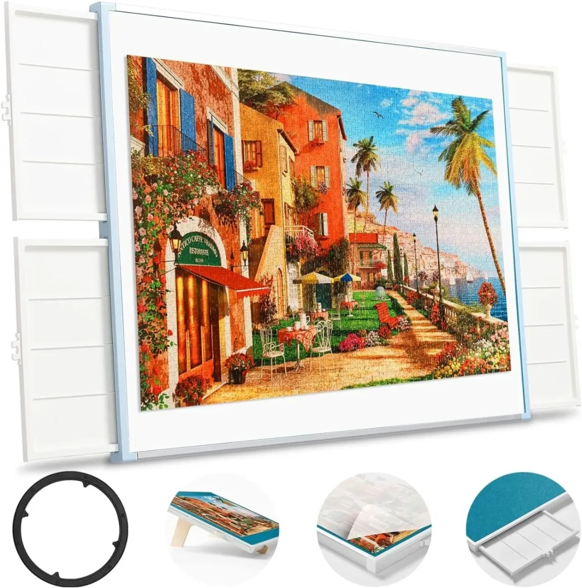 ⏰Last Day Sale $19⏰ Rotating Puzzle Board with Drawers and Cover,Tilt&Lazy Susan