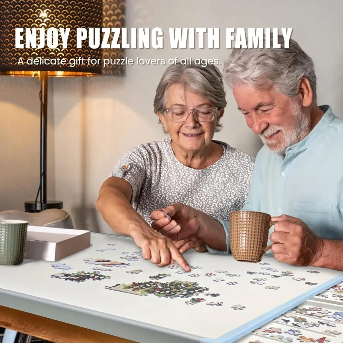 ⏰Last Day Sale $19⏰ Rotating Puzzle Board with Drawers and Cover,Tilt&Lazy Susan - Image 3