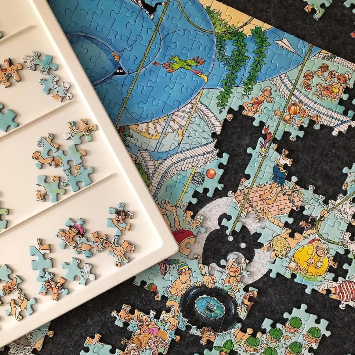 ⏰Last Day Sale $19⏰ Rotating Puzzle Board with Drawers and Cover,Tilt&Lazy Susan - Image 12
